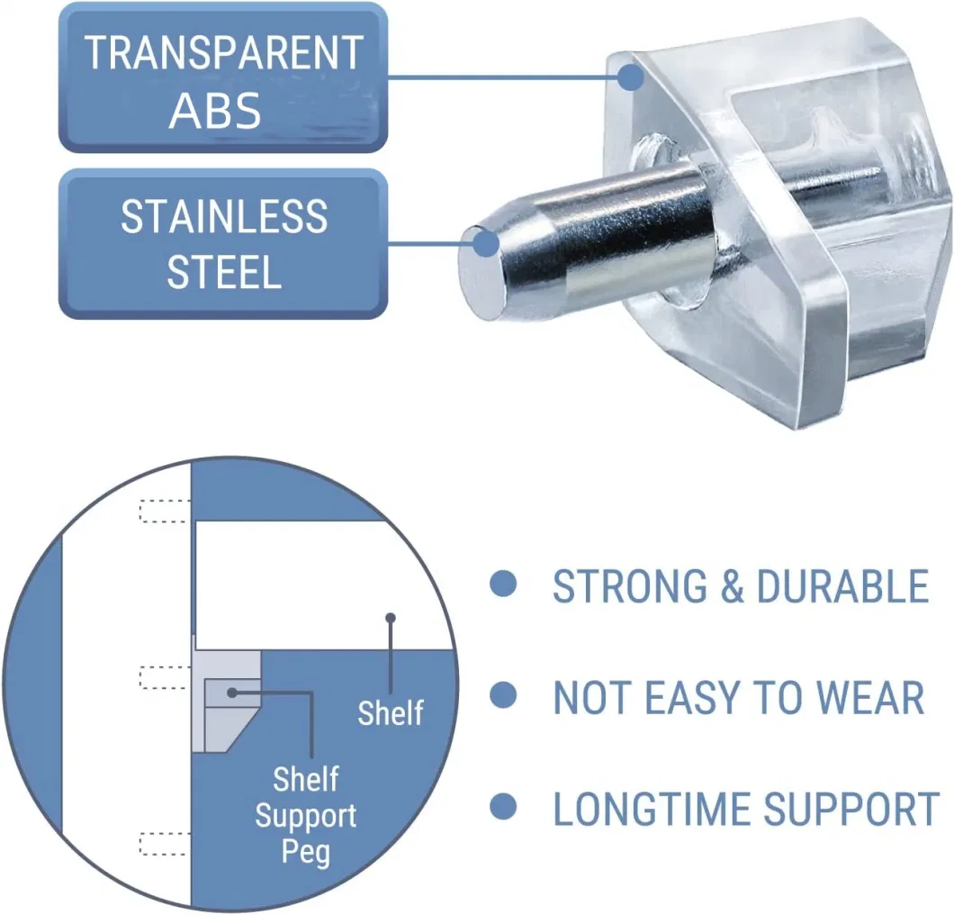 Cabinet Fittings Transparent Color Shelf Support Pegs