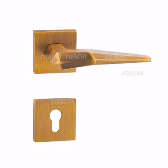 Moderner Designer-Türgriff mit Hebel vorne in Roségold, mattschwarz für Badezimmer und Schlafzimmer