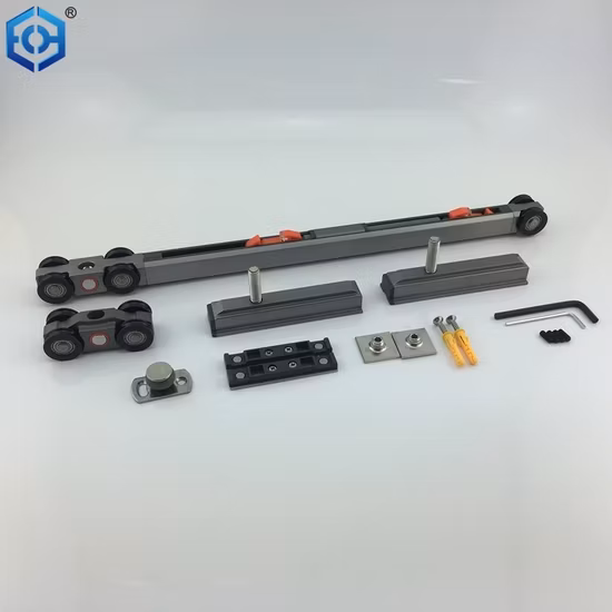 Wandmontierte 8-Rad-hängende Doppelweg-Schiebetürrolle mit Soft-Close-Funktion